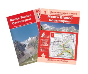 01 - Monte Bianco, Courmayeur carta dei sentieri 1:25.000 IMPERMEABILE