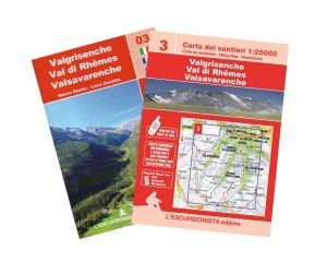 03 - Valgrisenche, Val di Rhêmes, Valsavarenche carta dei sentieri 1:25.000 IMPERMEABILE