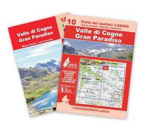 10 - Valle di Cogne, Gran Paradiso carta dei sentieri 1:25.000 IMPERMEABILE