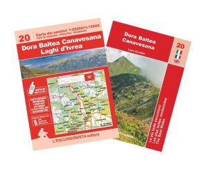 20 - Dora Baltea Canavesana carta dei sentieri 1:25.000 - Laghi d'Ivrea 1:12.500 IMPERMEABILE con guida