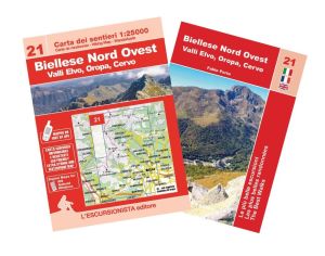 21 - Biellese Nord Ovest - Valli Elvo, Oropa, Cervo carta dei sentieri 1:25.000 IMPERMEABILE con guida