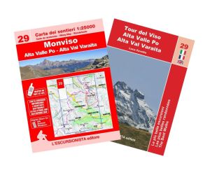 29 - Monviso, Alta Valle Po, Alta Val Varaita carta dei sentieri 1:25.000 IMPERMEABILE con guida