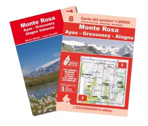 08 - Monte Rosa, Ayas, Gressoney, Alagna carta dei sentieri 1:25.000 IMPERMEABILE