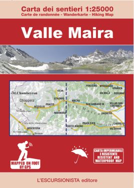  Valle Maira carta dei sentieri 1:25.000 IMPERMEABILE 2018