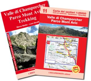 11 - Valle di Champorcher, Parco Mont Avic carta dei sentieri 1:25.000 EDIZ.2014