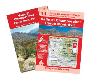11 - Valle di Champorcher, Parco Mont Avic carta dei sentieri 1:25.000 IMPERMEABILE